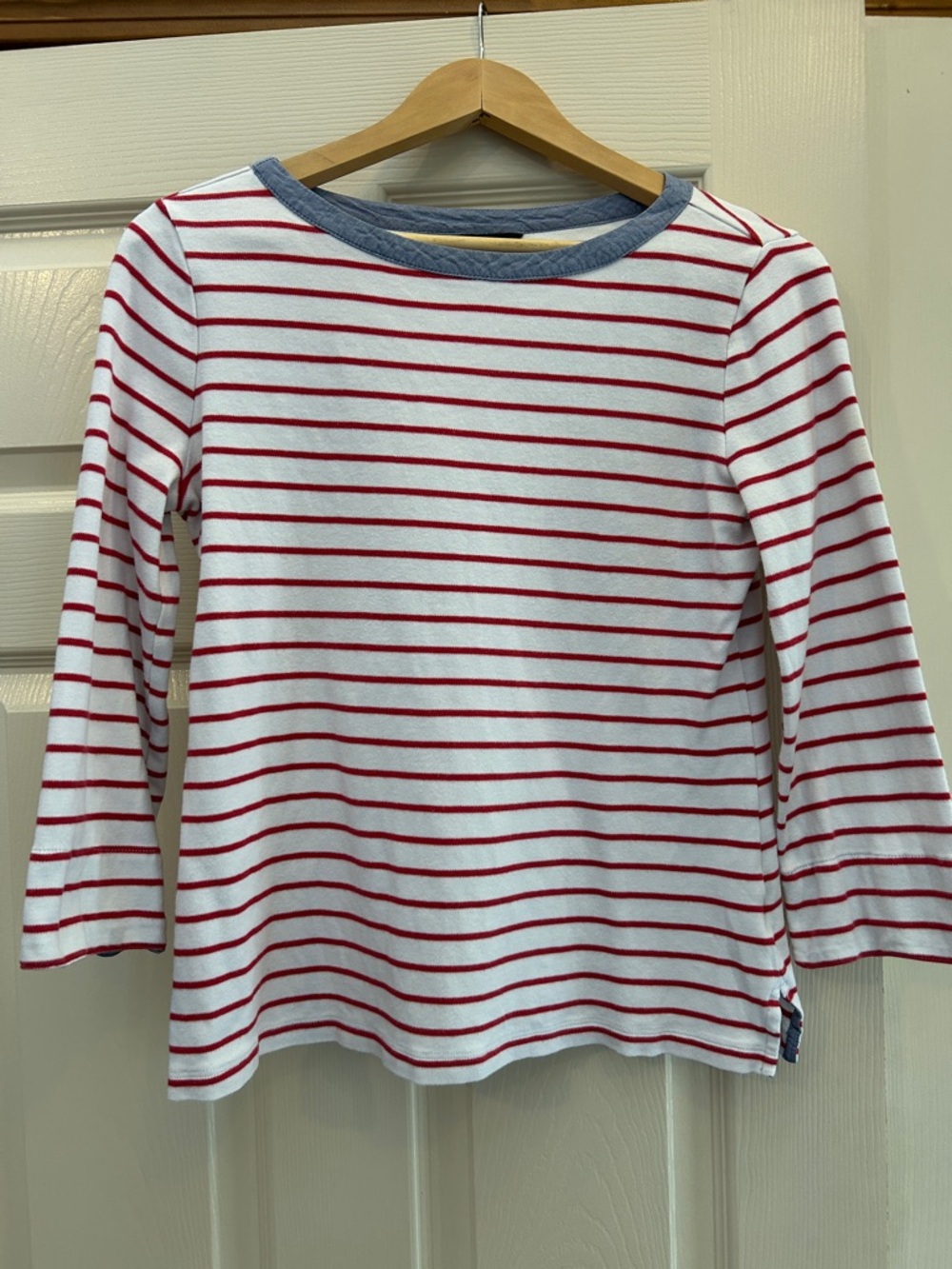 Nautica Women’s Red & White Striped Long-Sleeve Top